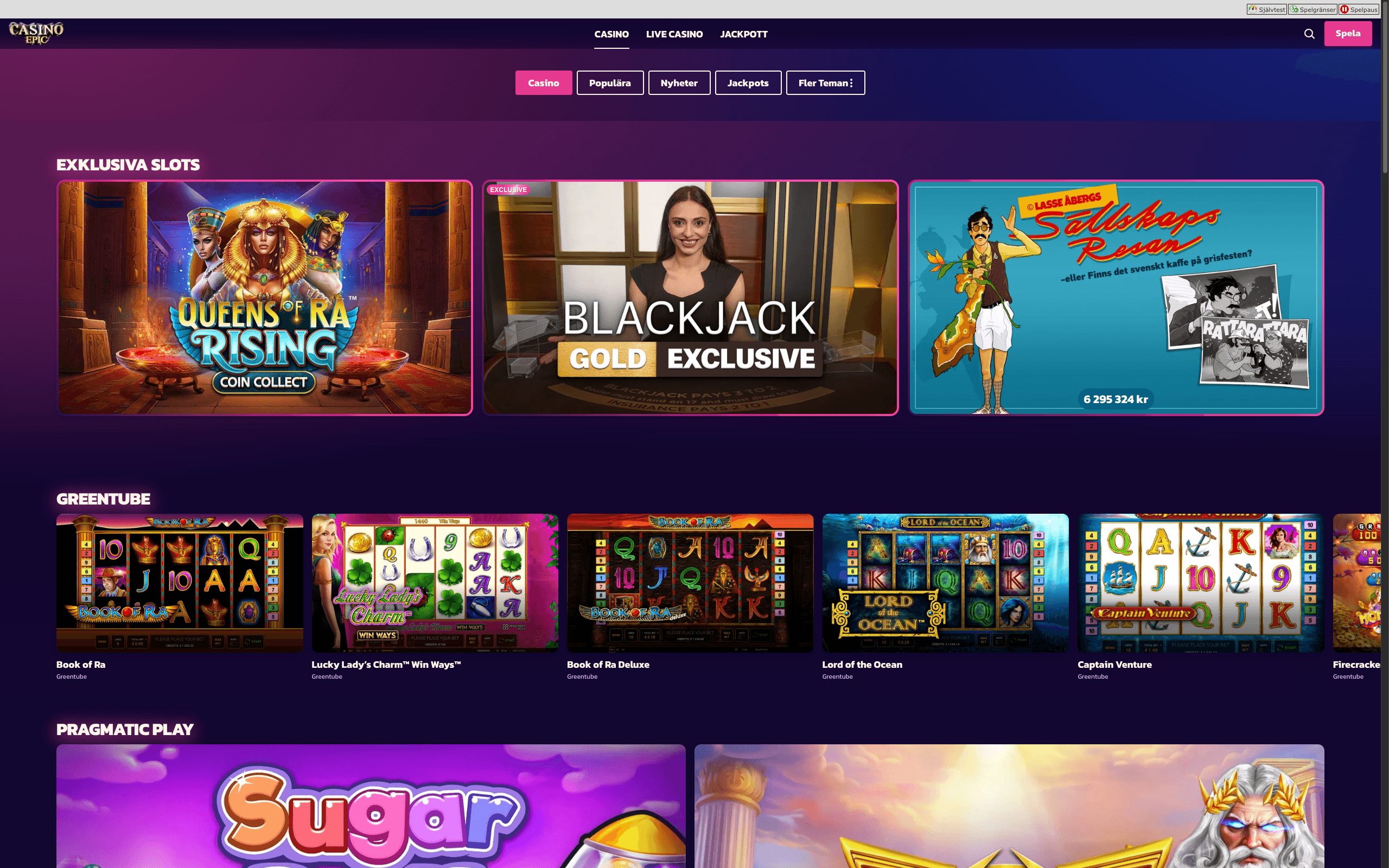 casino-epic spel-lobby