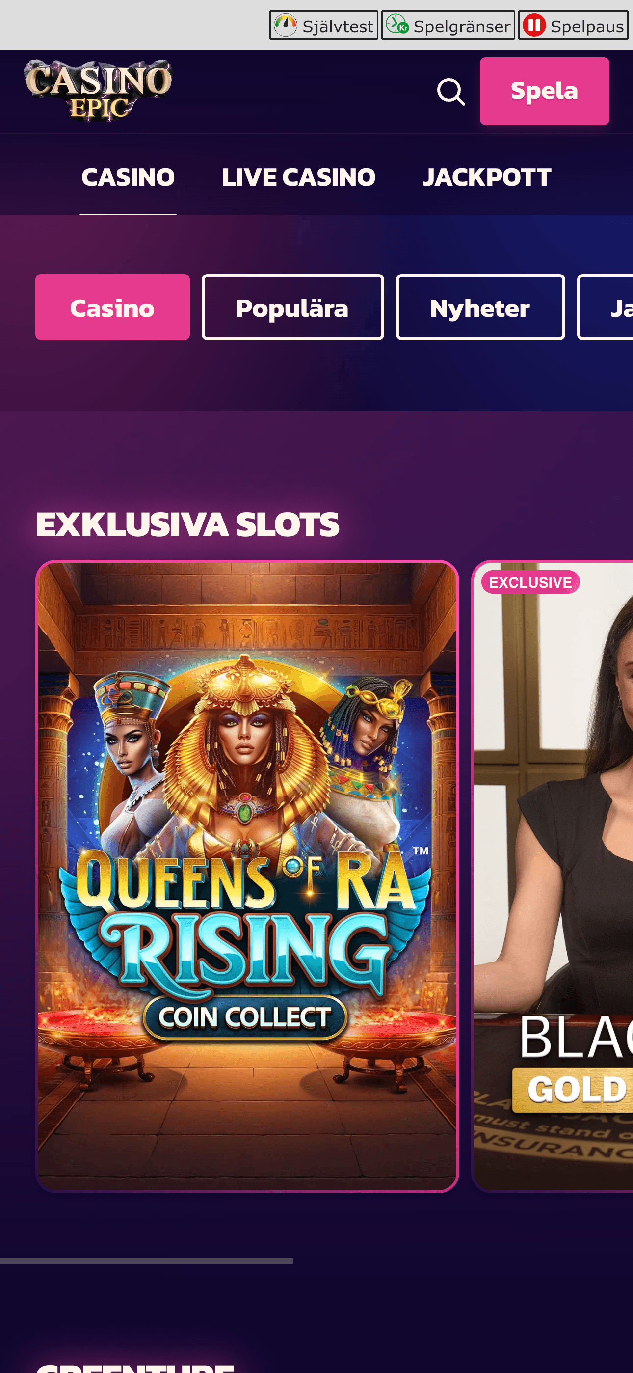 casino-epic på mobilen