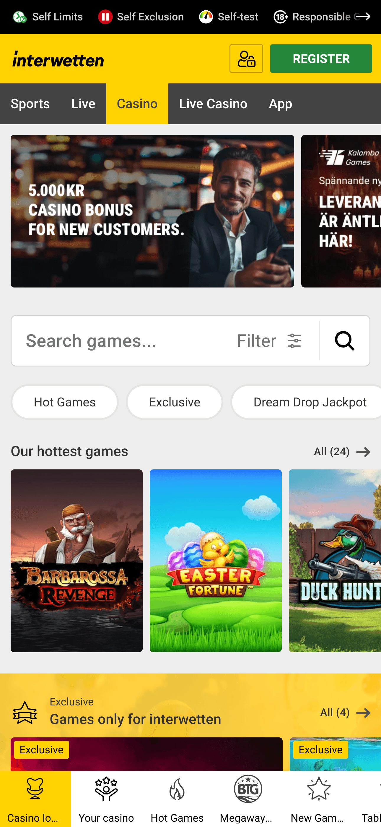 interwetten på mobilen