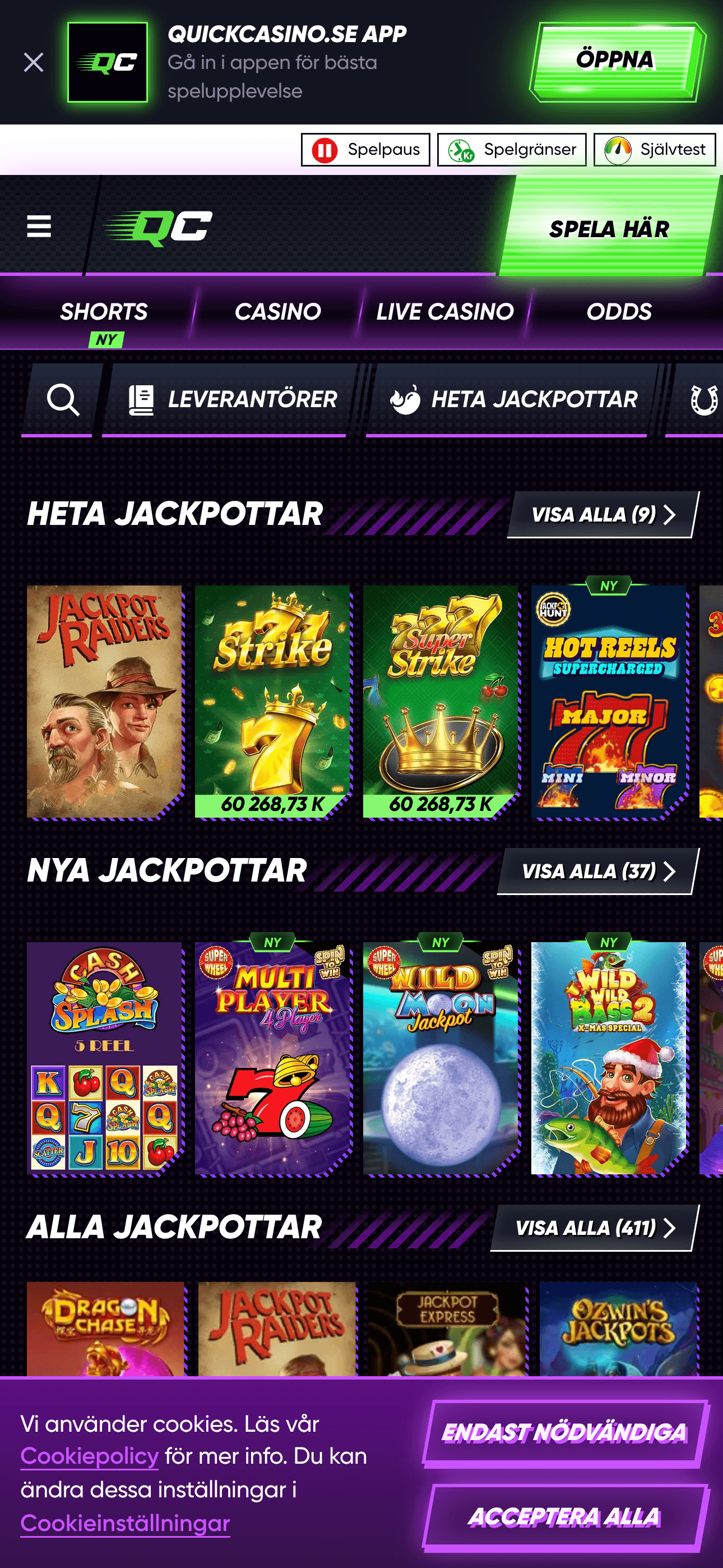 quick-casino på mobilen