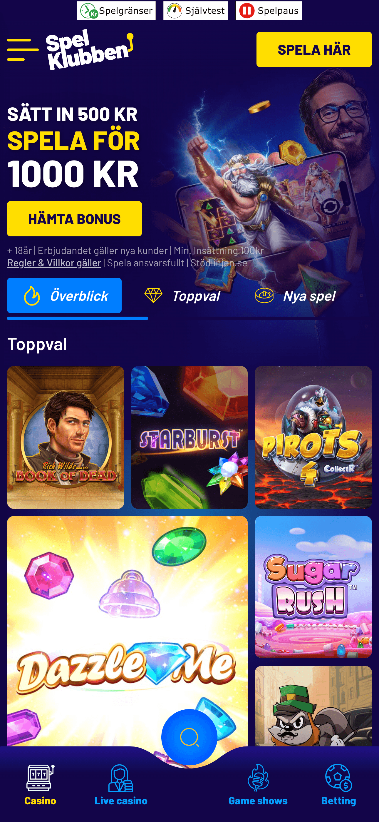 spelklubben på mobilen